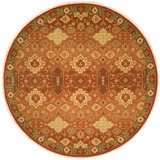 Wool Oriental Area Rug in Rust/Ivory