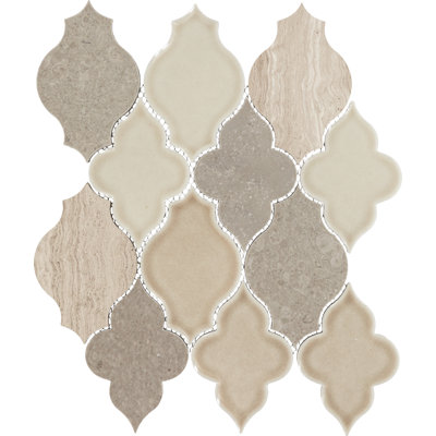 Daltile Raine Natural Stone Arabesque Blend Mosaic Wall Tile (10 PC Per Carton) (7.38 SQFT Per Carton)