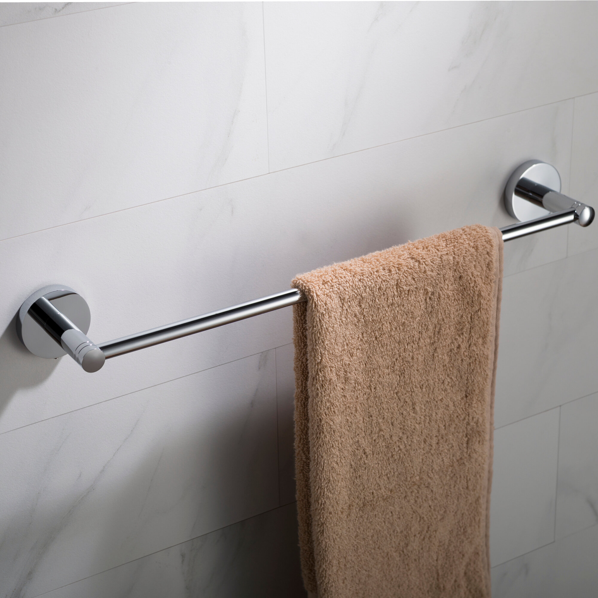 Tile mounted towel discount bar