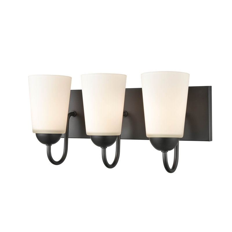 Éclairage de salle de bain à intensité variable 3 lumières Ardath, Noir mat, 3