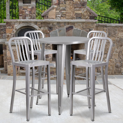 Posey Round 4 - Person 35.25" Long Dining Set