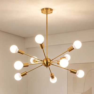 Luminaire d'îlot de cuisine moderne à 10 lumières avec lustre sphérique Spoutnik Jamee