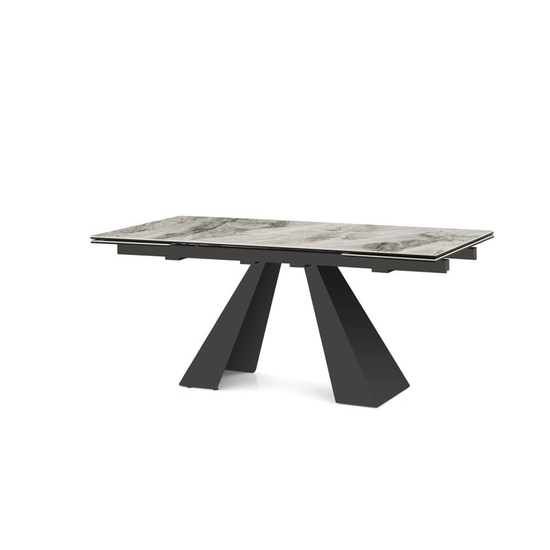 Desiderato Stone Dining Table, Arabescato Marble, Graphite