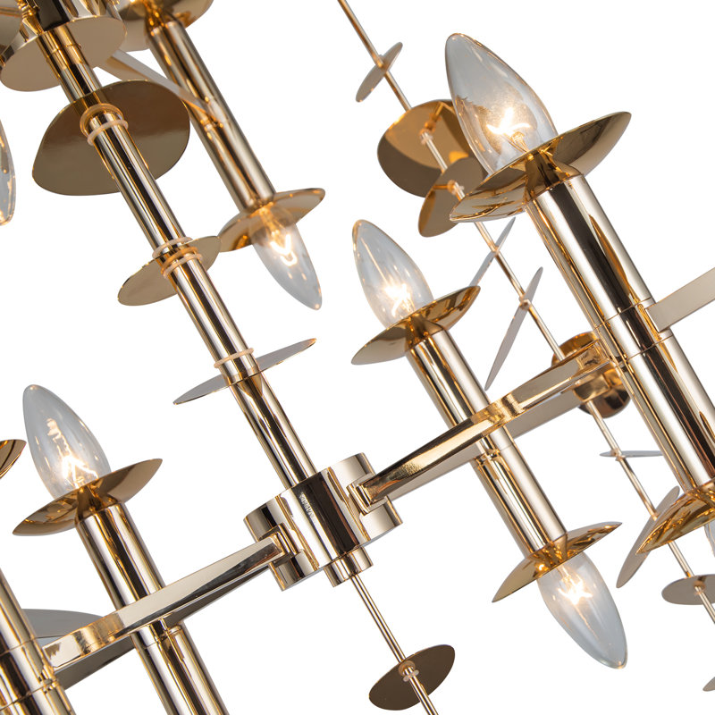 Yukari Polished Brass 16-Light Modern Linear Chandelier