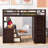 Full Size Loft Bed With Drawers,Desk,And Wardrobe-Espresso