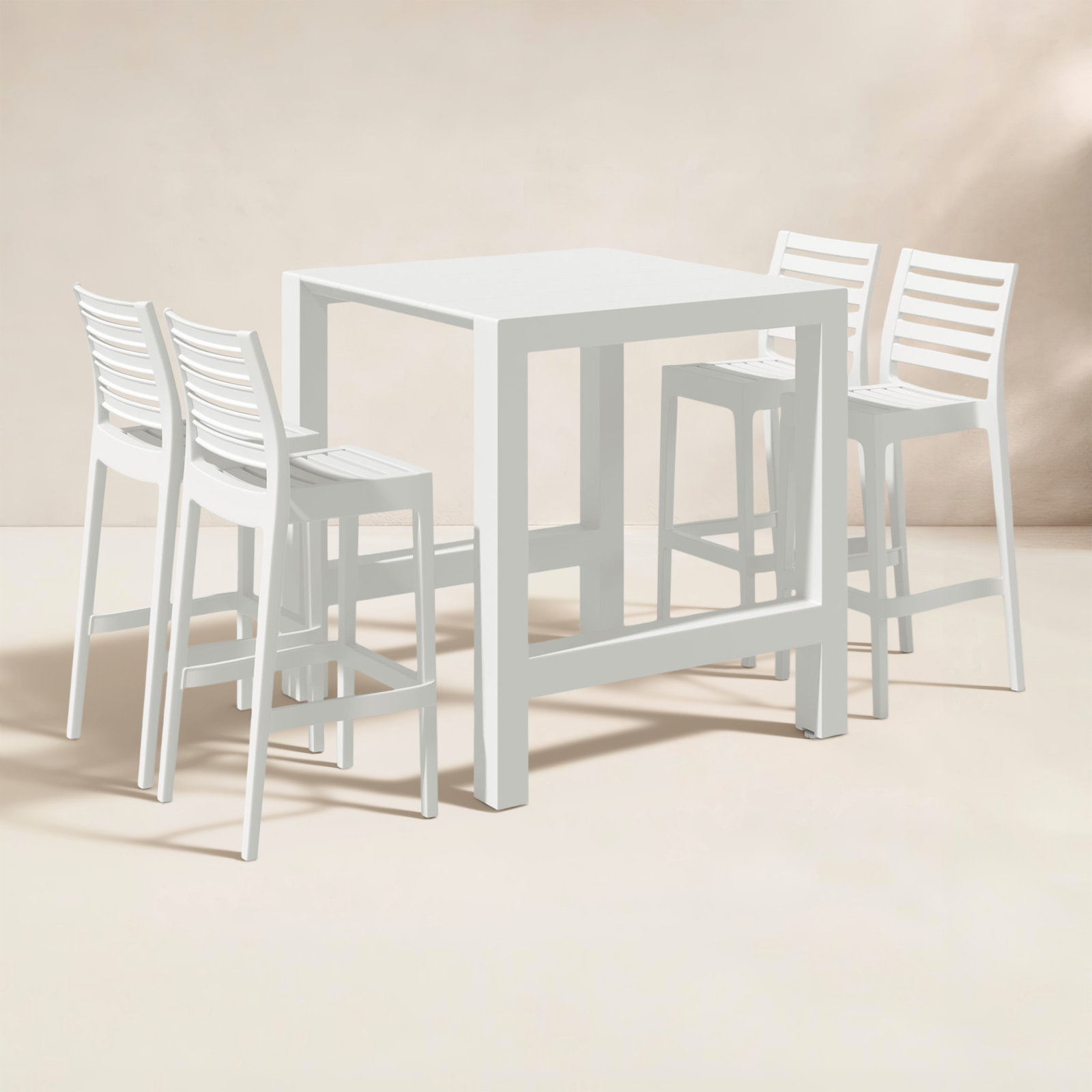 Farrah Square 4 - Person 39" Long Bar Height Dining Set, White