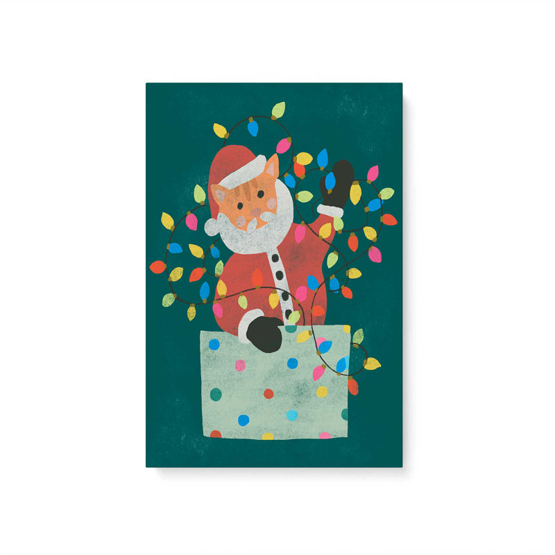 «Santa Claws Shenanigans I» par June Erica Vess, reproduction d'art sur toile, H 18 po x l 12 po