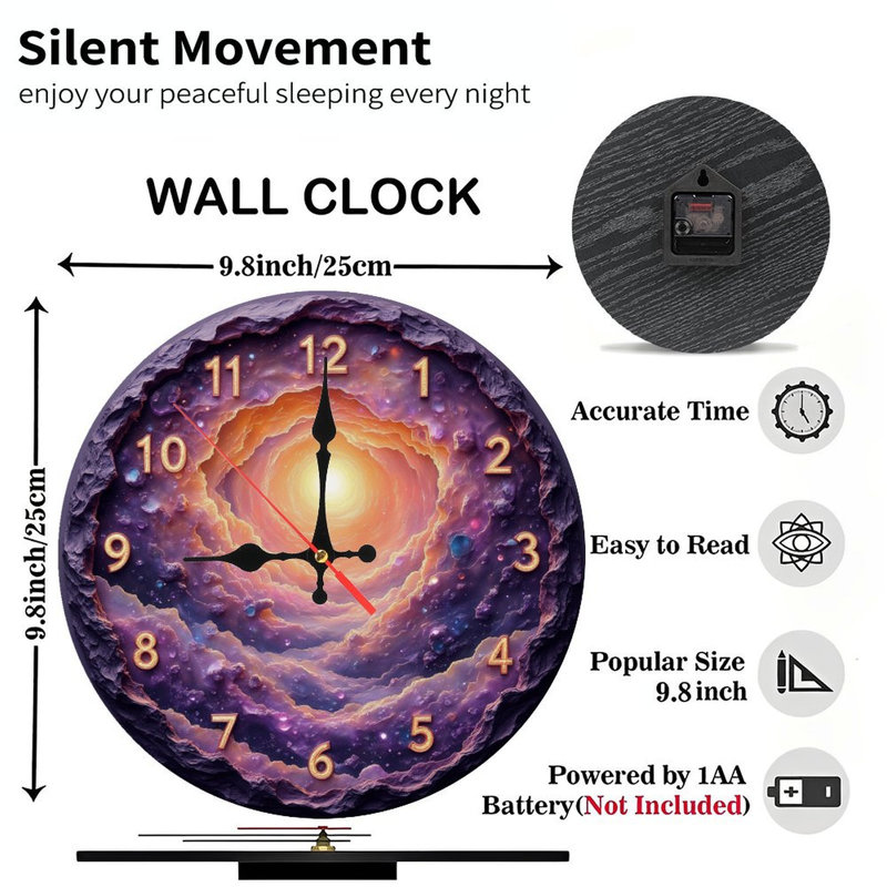 Horloge cosmique avec tunnel du temps