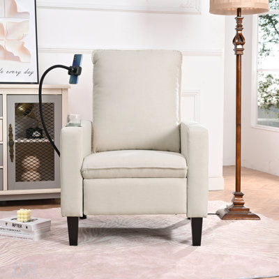 Adjustable Recliner Sofa With Mobile Phone Holder & Cup Holder, Comfortable Push Back Recliner For Living Room And Bedroom