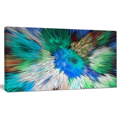 « extrusive 3d fabric floral », impression sur toile tendue en bleu