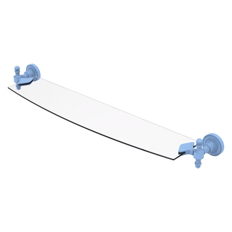 Tablette en verre Retro Dot Inch, H 2,5 po x l 24 po x P 5 po, Bleu troll plat