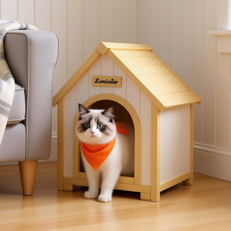 Solid Cedar Pet House Small Dog and Cat Shelter