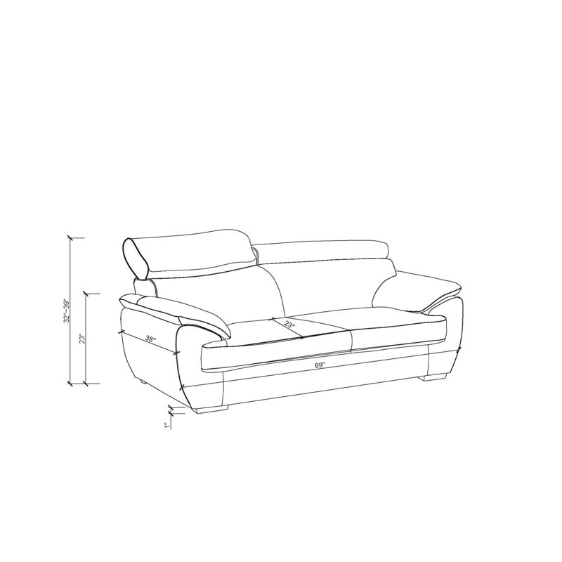 Cuir véritable blanc, bois franc séché au four, cadre avec éléments renforcés, 3 couches de mousse haute rembourrée, pieds en acier inoxydable, bois brésilien massif et coins améliorés, coussin, pieds, support