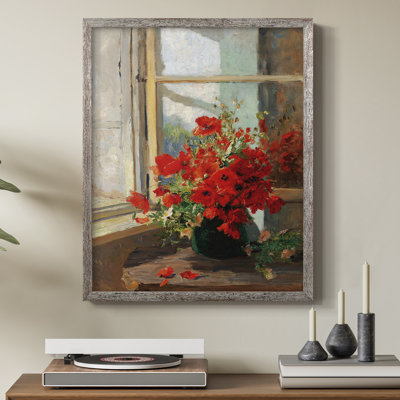 Reproduction florale vintage avec encadrement CECLXIV - bois massif
