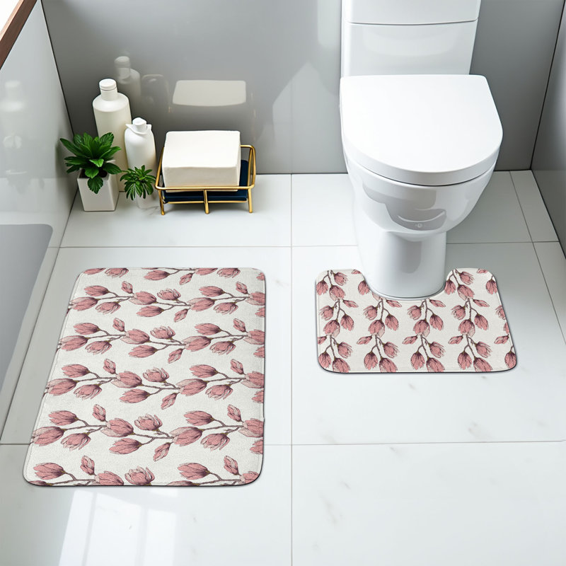  Ensemble de 2 tapis de salle de bain Magnolia