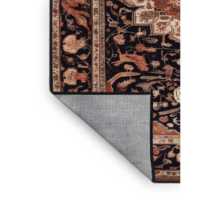 Tapis brun lavable à la machine, Rond 3 pi