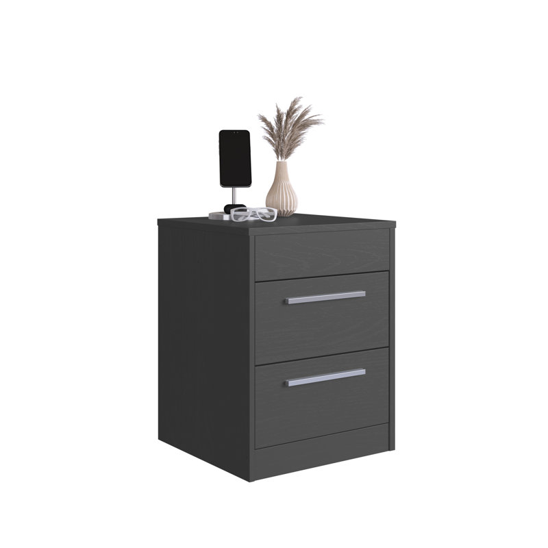 White Nightstand With Hidden Compartment – , Black