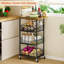 Chariot à micro-ondes à 4 niveaux avec paniers à fruits, tablette de rangement sur roulettes pour la cuisine, support de rangement polyvalent pour garde-manger, salon et maison