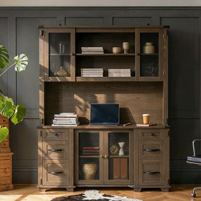 78.7" H Bookcase With Adjustable Shelves, Drawers & Cabinet Doors