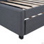 Lit de jour rembourré avec couchette simple pour canapé-lit, pas de sommier, tissu de lin (lit de jour)-950990349