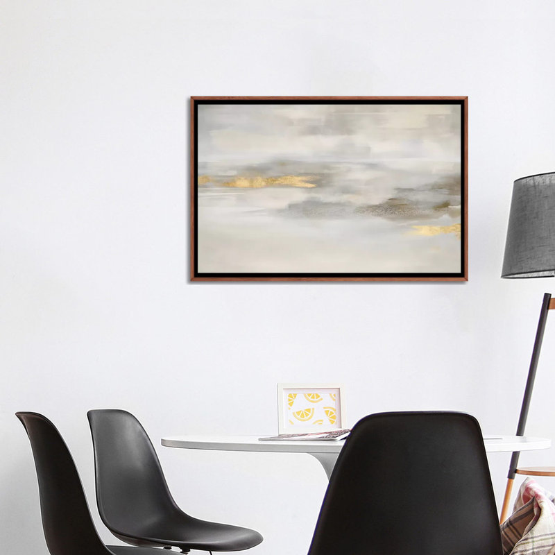 «Ethereal In Neutral» par Rachel Springer - impression d'art graphique, H 26 po x l 40 po x 1,5 po, Pas de tapis