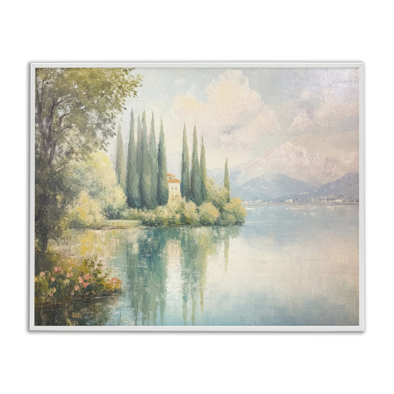 «Lakeside Mansion View», estampe numérique par Petal Prints Design, H 11 po x l 14 po
