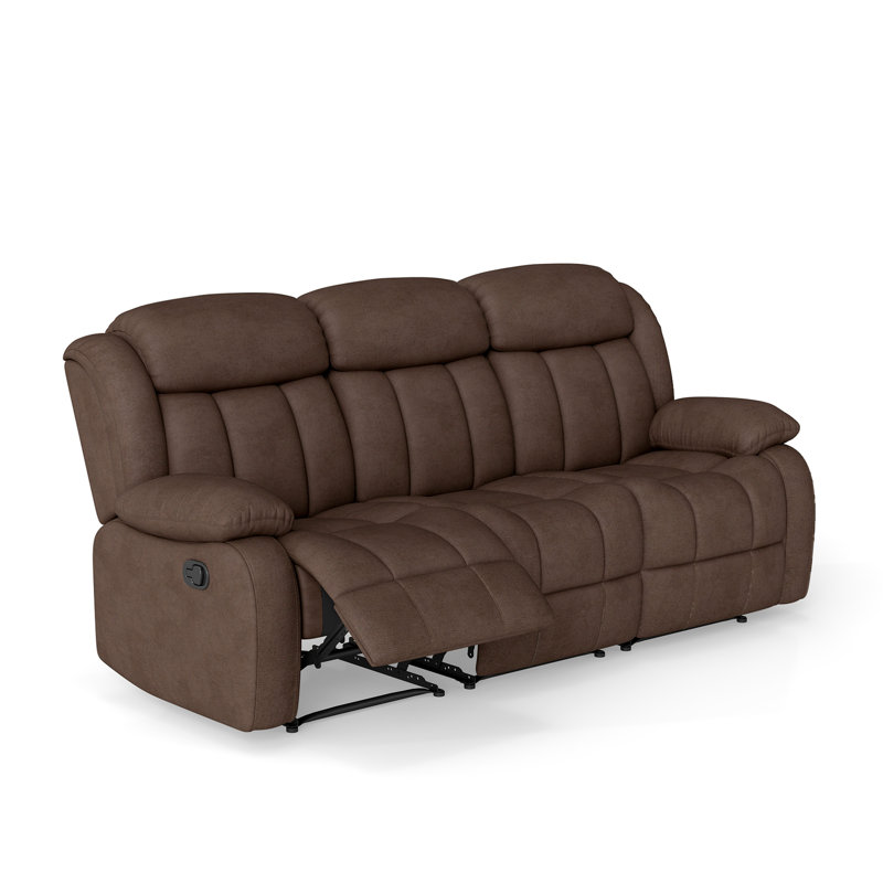 Canapé inclinable manuel moderne de 83,4 po de largeur avec canapé inclinable en microfibre