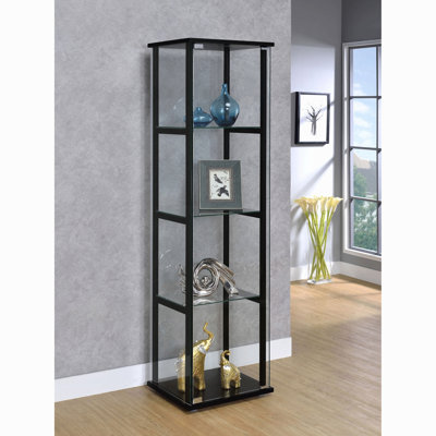 Vitrine noire à 4 tablettes