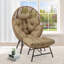 Fauteuil ovale en osier avec repose-pieds et coussins Benone-1827418454