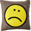 Coussin en laine feutrée à la main Happy Sad Face - 20 po-90856376