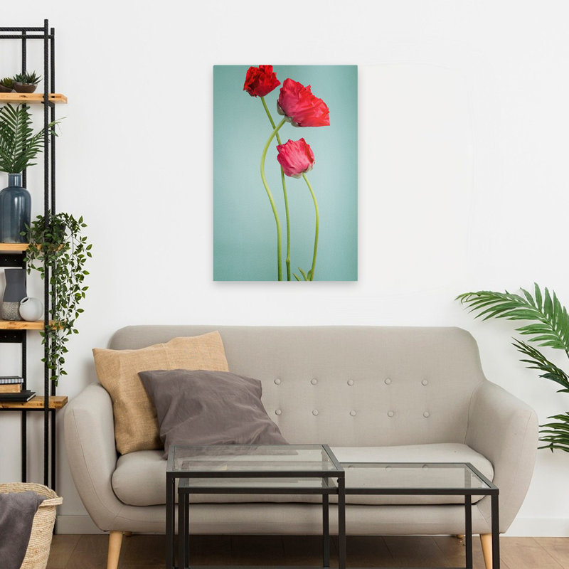 Pavot bleu - art floral et nature morte, fleurs, coquelicots, art, H 24 po x l 16 po