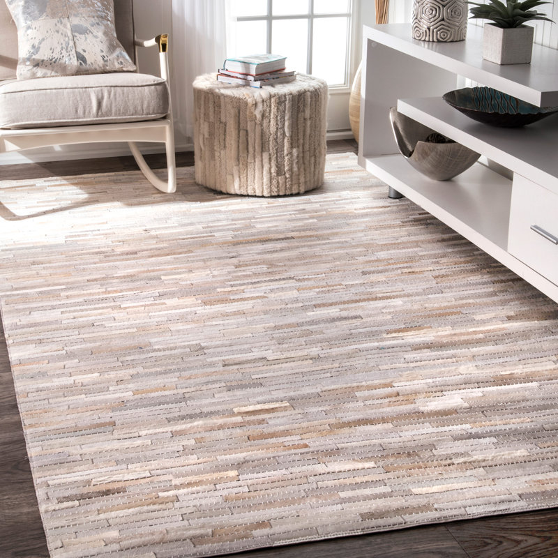 Tapis beige Quaeshia, Rectangle 7 pi 6 po x 9 pi 6 po