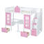 Lit superposé simple au dessus d'un lit simple avec table à langer, lit superposé se transformant en lit supérieur et bureau en duvet-1545939213