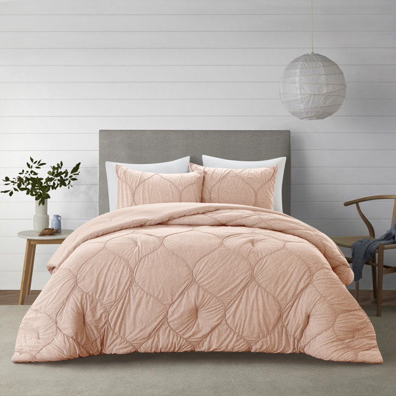 Ensemble d'édredon en duvet lavable 180 fils Blush Polyester, Grand lit