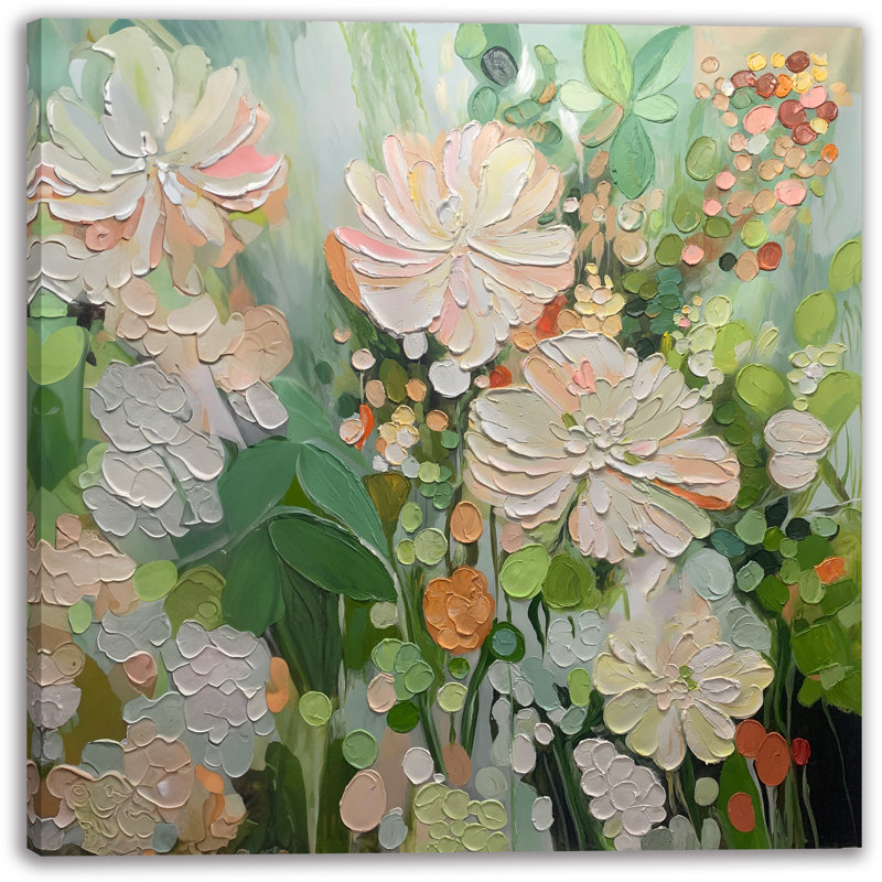 Art mural sur toile Serene Garden Blooms, H 12 po x l 12 po x P 1 po