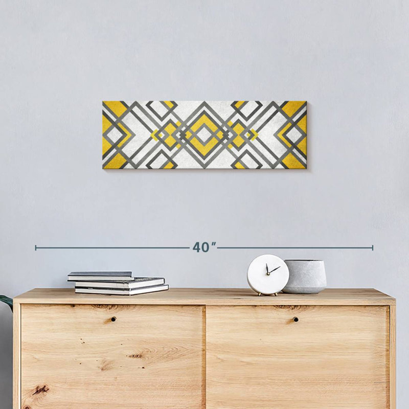 Diamant abstrait géométrique sur toile, H 8 po x l 24 po x P 1 po
