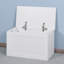 Armoire de rangement blanche avec 2 charnières de sécurité