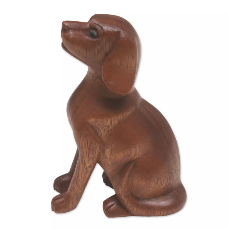 Figurine en bois pour chien fidèle Errico