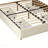 King Size Bed Frame High Headboard Upholstered Platform Bed, Retro Simple Style Platform Bed No Box Spring Needed, Easy Assembly, Ivory