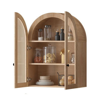Armoire murale cintrée avec portes vitrées