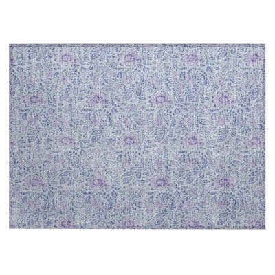 Washable Floral Indoor / Outdoor Rug
