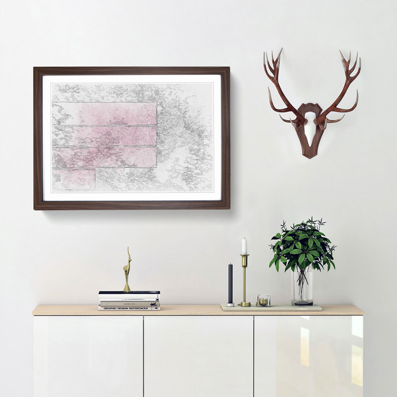 Stacked Bars in Abstract - Framed Print, 36cm H x 48cm W x 2cm D, Walnut Framed