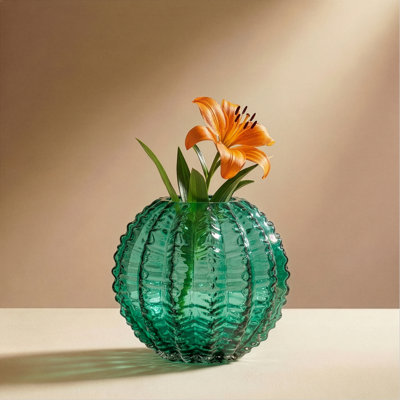 Vase en verre nervuré 6 "Sonora