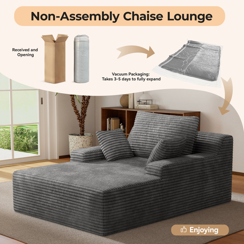 1 Seater Corduroy Sofa, Grey
