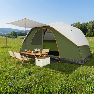 Tentes de camping pour 10 à 12 personnes avec Rainfly, tente de camping avec poches de rangement, tente de camping imperméable avec fenêtres en filet, tente de camping familiale pour la randonnée pédestre