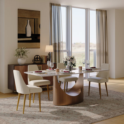 Ensemble de salle à manger moderne, ensemble de table de salle à manger rectangulaire pré-assemblé, ensemble de table de salle à manger en pierre frittée avec chaises rembourrées en similicuir