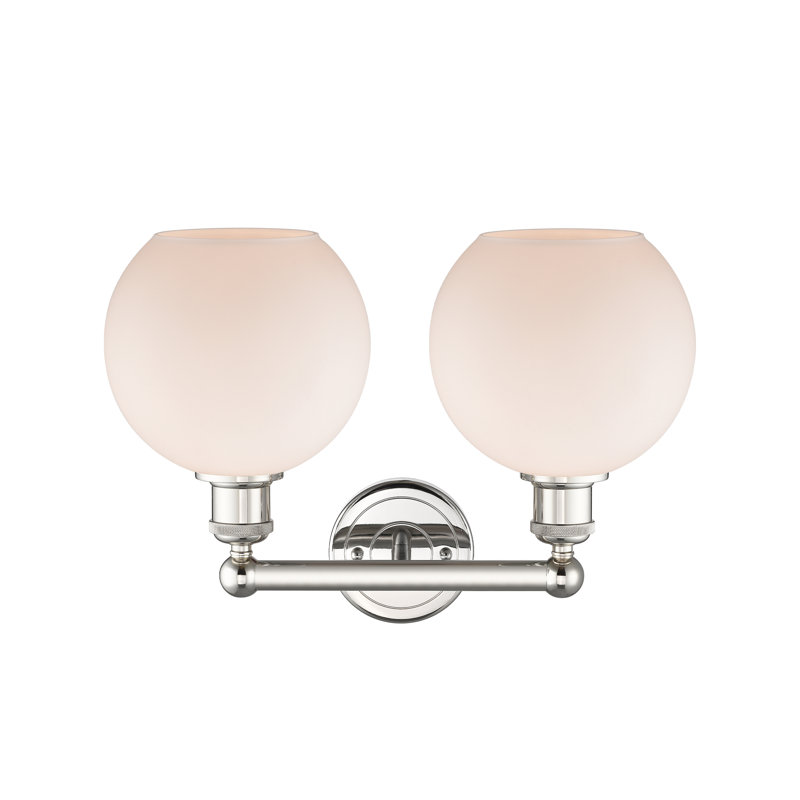 Ellington 2 - Light Dimmable Vanity Light, Polished Nickel, Matte White
