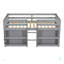 Lit mezzanine simple pour lit simple avec tablettes à deux niveaux et lumière DEL