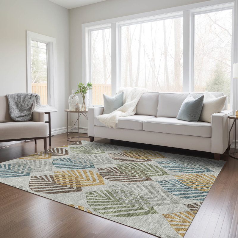 Tapis d'intérieur / extérieur antidérapant Neysa, Rectangle 9' x 12'