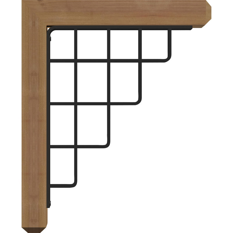 Support triple Ironcrest de 4 po Diane, H 23 po x P 20 po, Cèdre rouge de l'Ouest l 3 1/2 po x T 4 po (lisse
